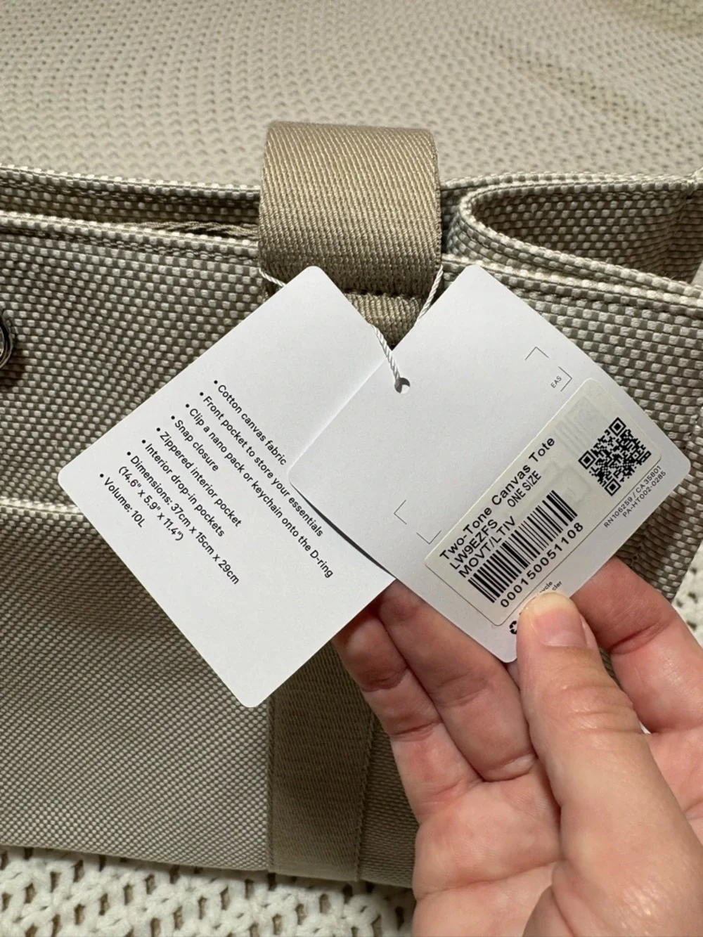 NWT lululemon two tone canvas tote 10L - Picture 12 of 14